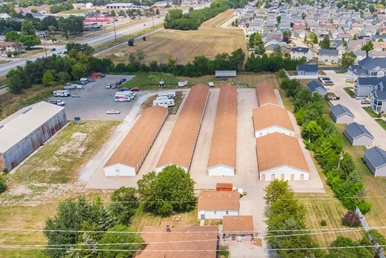 Storage facility with outdoor storage.