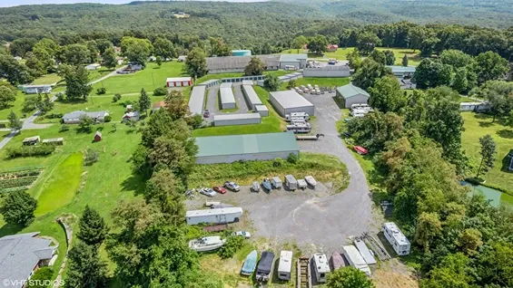 Aerial view of Cheat Lake Storage.