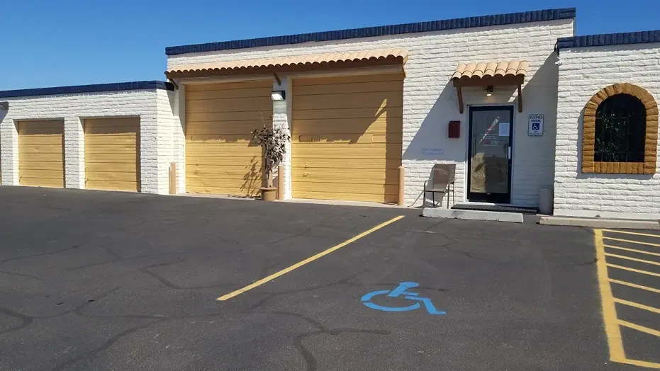 handicap parking at the storage facility welcome center