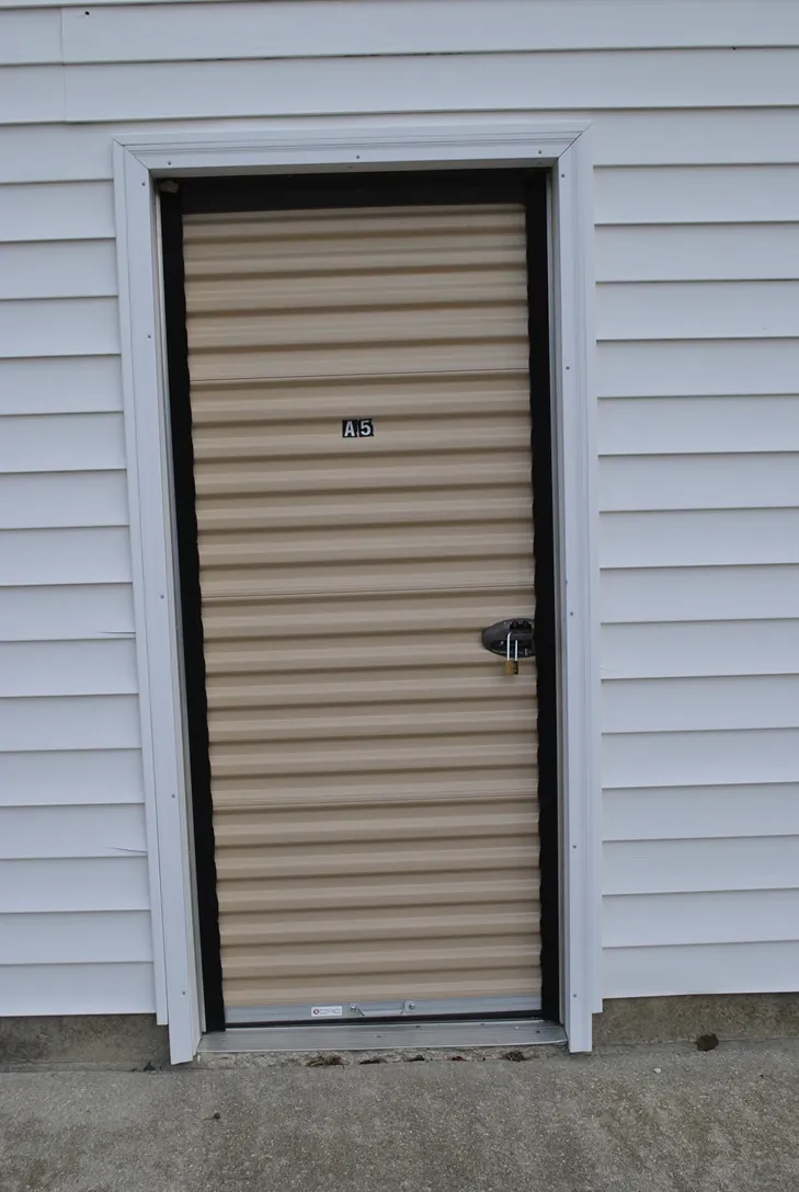 Exterior view of a storage unit at Savoy Self Storage.