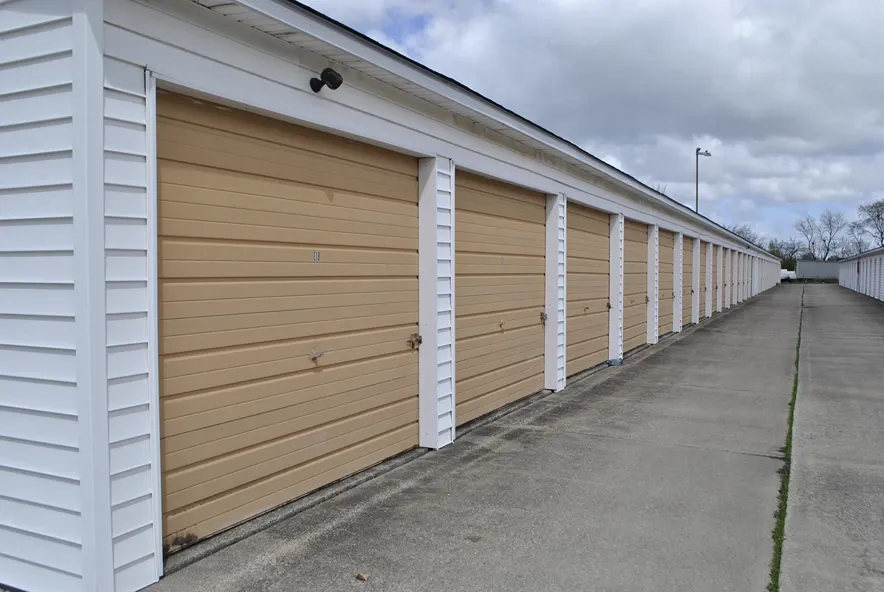 Outdoor storage units with camera.