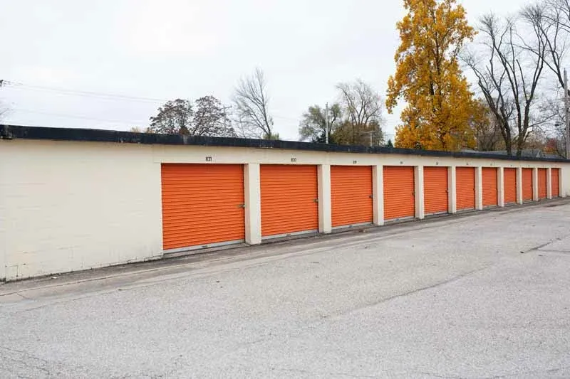 Self Storage Units with Paved Ground.