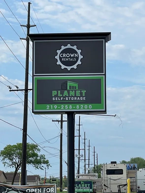 Planet self storage billboard.
