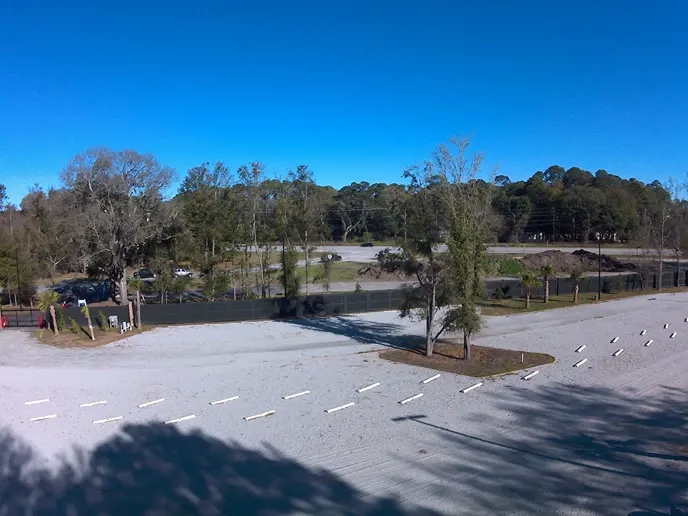 Open storage parking spaces.