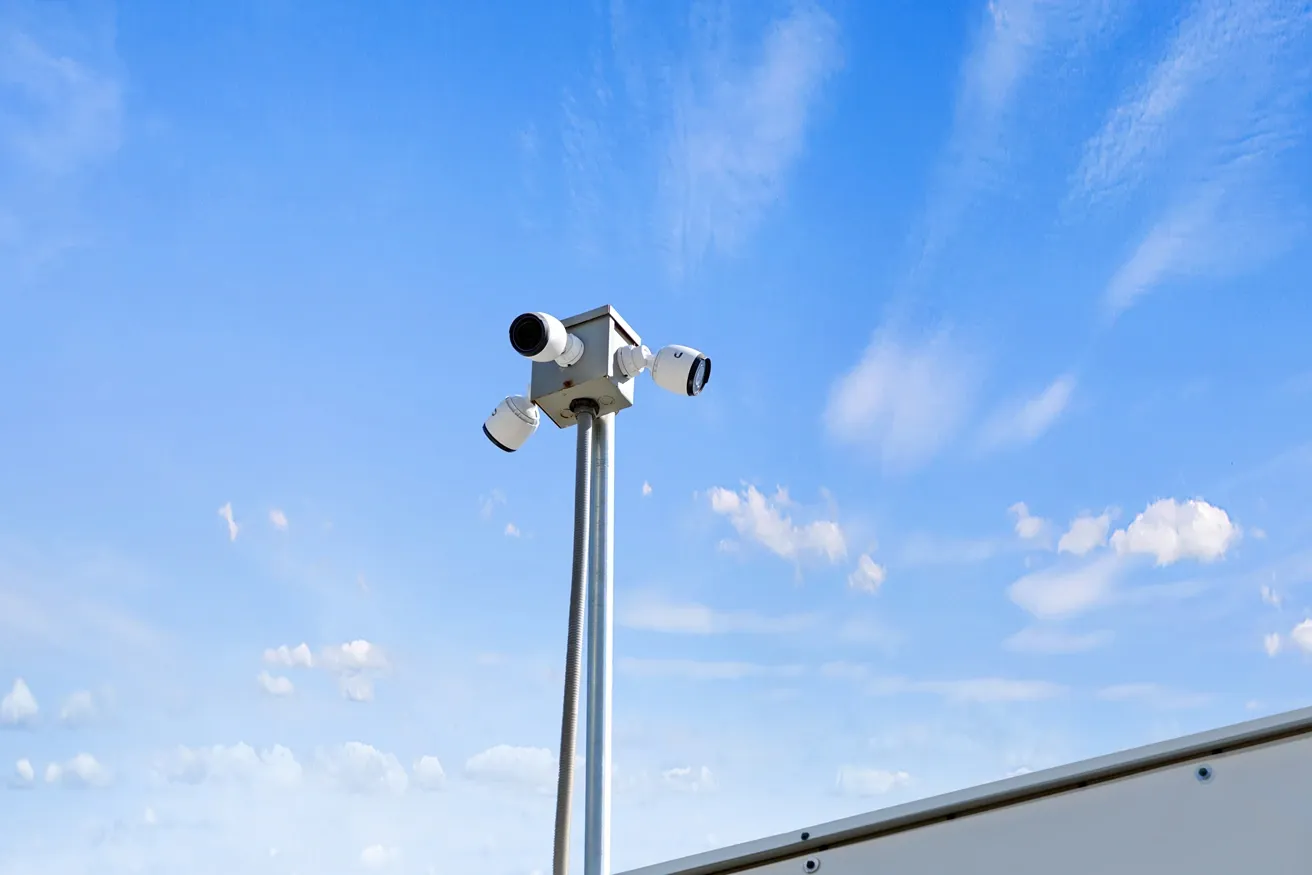 Security cameras at storage facility.