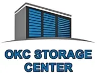OKC Storage Center Logo with grey and blue storage units
