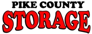 Pike County Storage Logo in red and black text