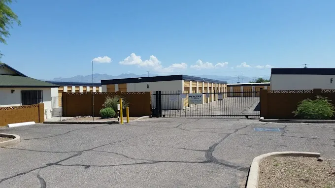 storage facility entrance with electric gate