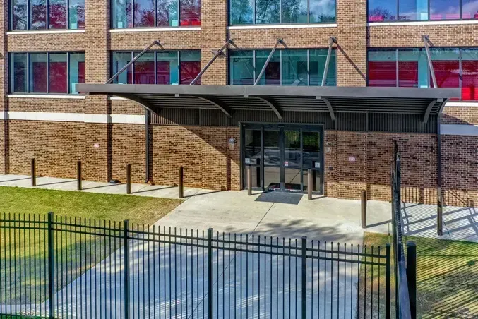 Gated storage facility entrance