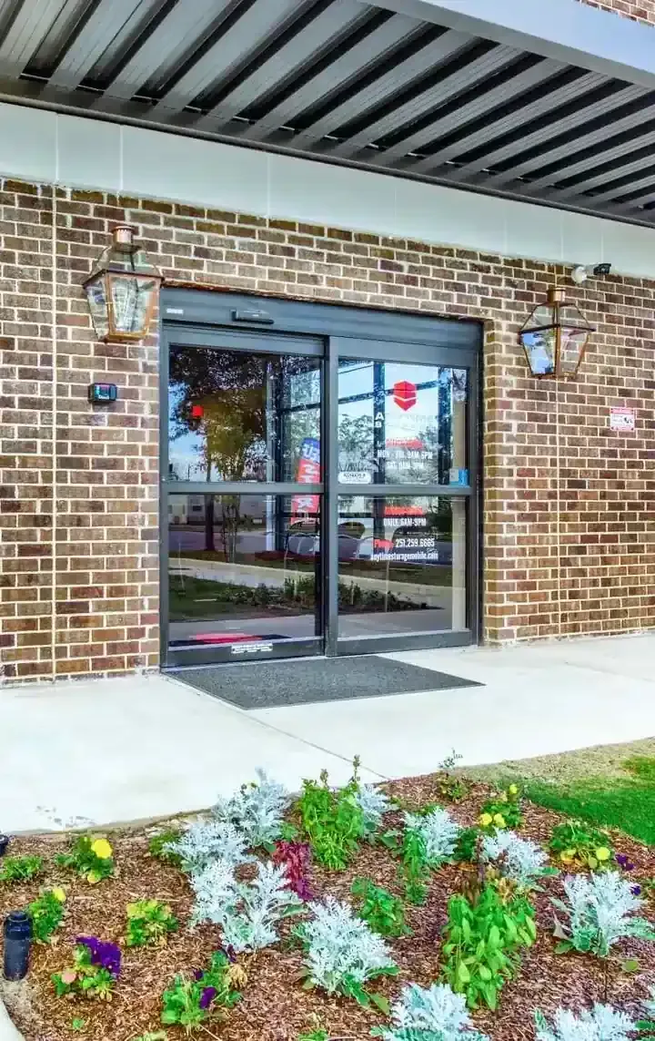 Front entrance to a storage facility