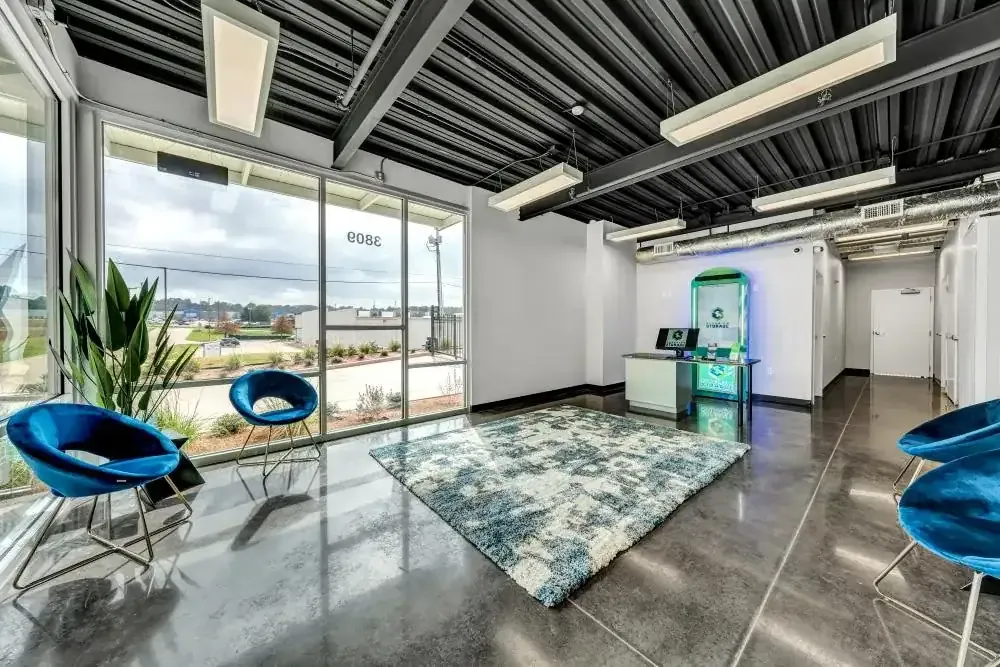 Lobby and kiosk at Superior Storage